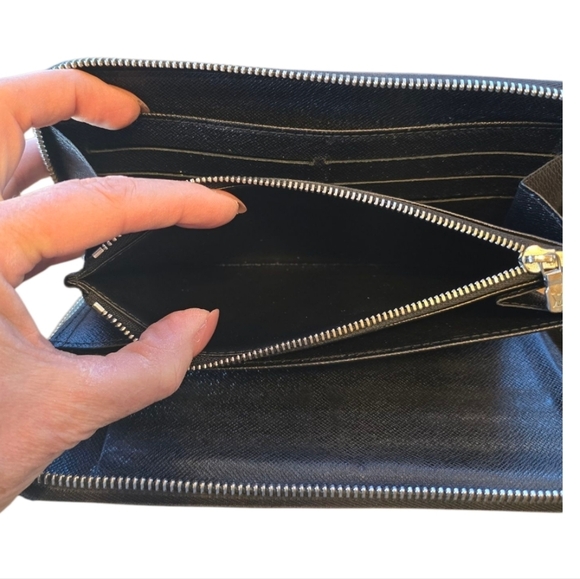 Louis Vuitton Black Gray Graphite Damier Zippy Large Organizer Wallet - Picture 6 of 14